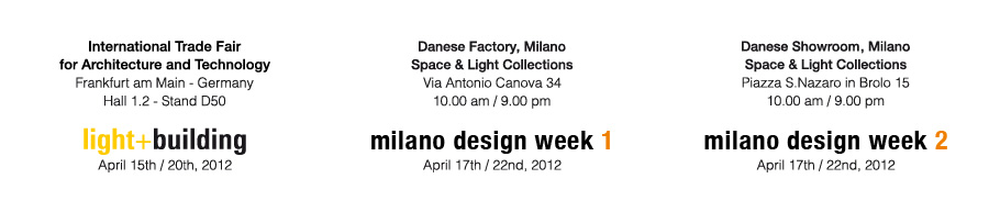 Danese Milano: light+building Frankfurt Hall 1.2 Stand D50, 